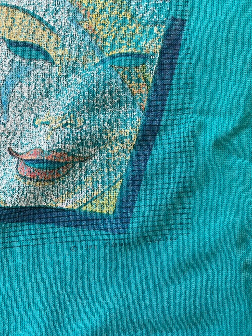 Vintage Green 80s New Orleans Mardis Gras Sweatshirt Womens Rad! Large - Picture 5 of 9